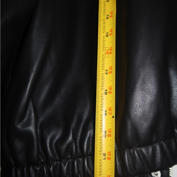 Abercrombie & Fitch Bomber Black Leather Jacket - Picture 4 of 6